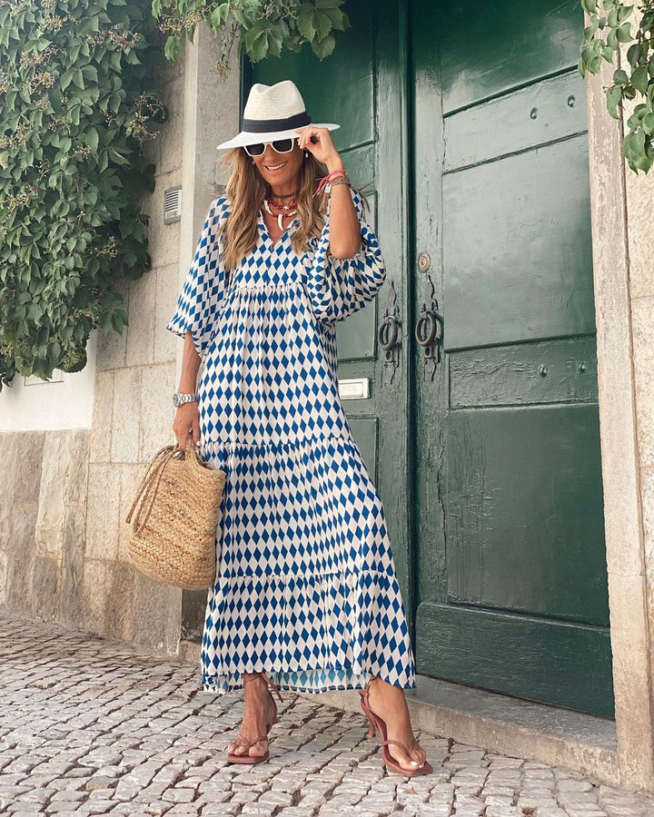 Valantomode | Chic Geometric Maxi Skirt for Stylish Women