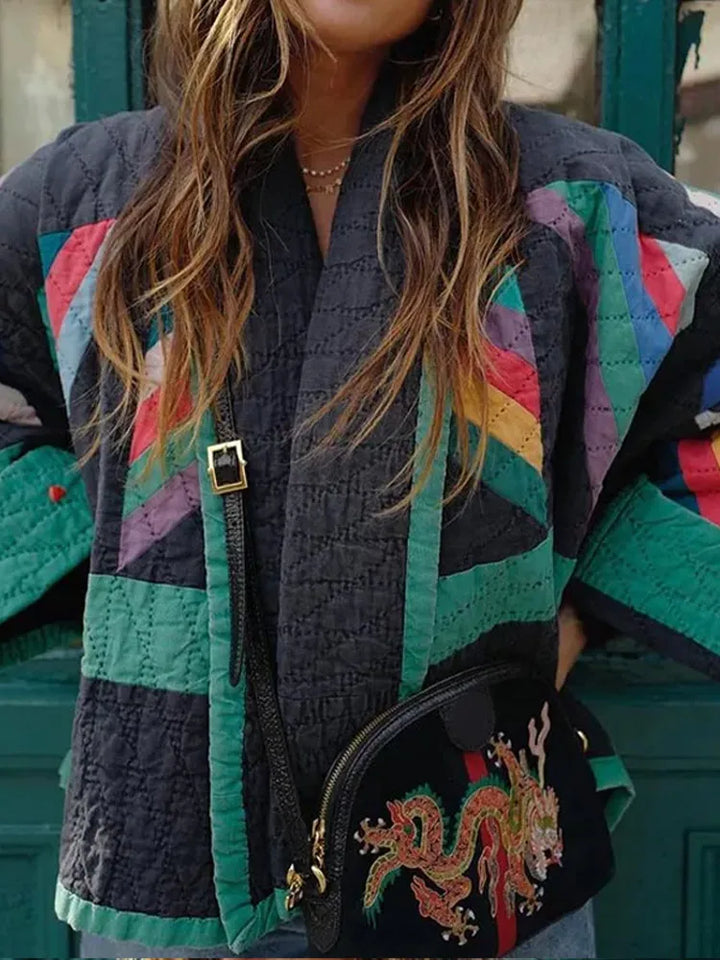 Valantomode | Vibrant Patchwork Jacket for Unique Style