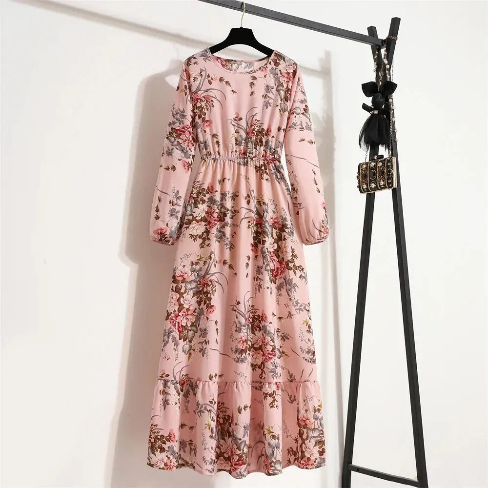 Valantomode | Beautiful Long Summer Dress with Floral Print for Women