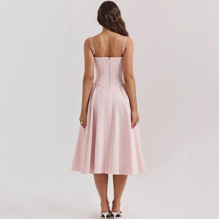 Valantomode | Corset-Style Dress with Flared Skirt for Elegant Looks