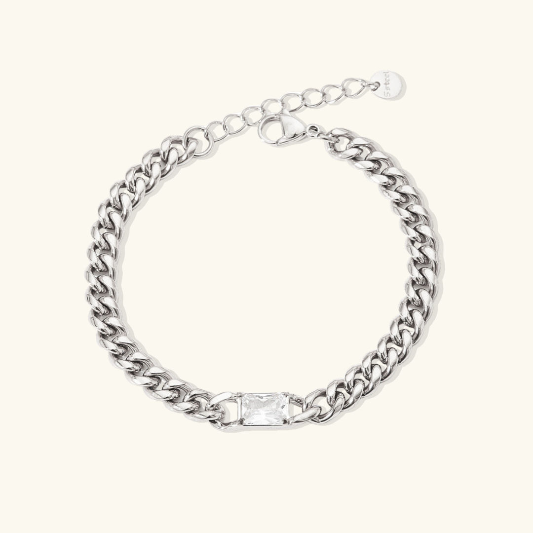 Valantomode | Gold Plated Single Stone Bracelet for Women