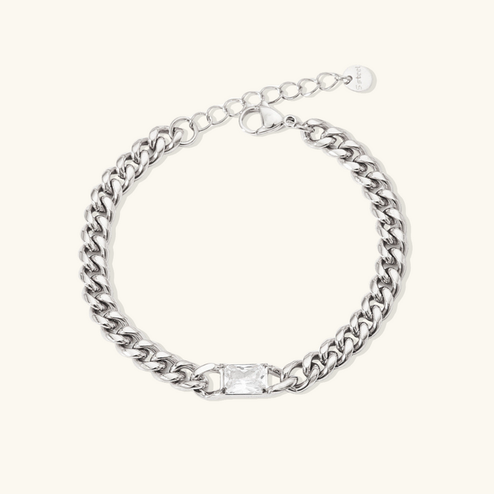 Valantomode | Gold Plated Single Stone Bracelet for Women