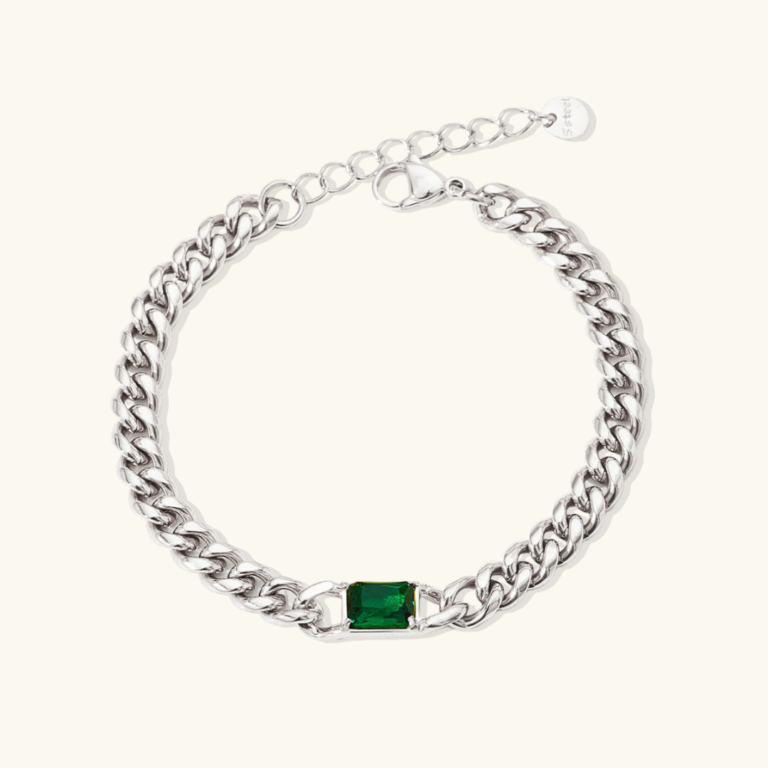 Valantomode | Gold Plated Single Stone Bracelet for Women