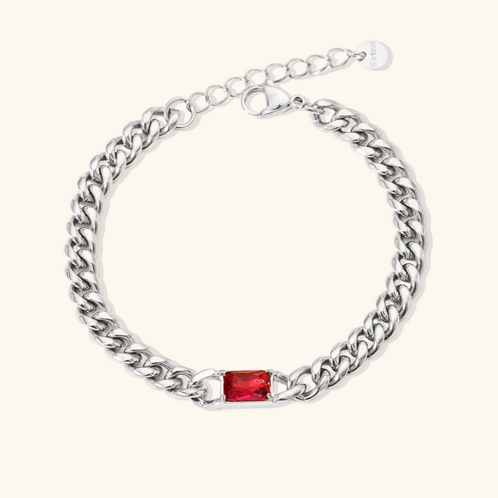 Valantomode | Gold Plated Single Stone Bracelet for Women