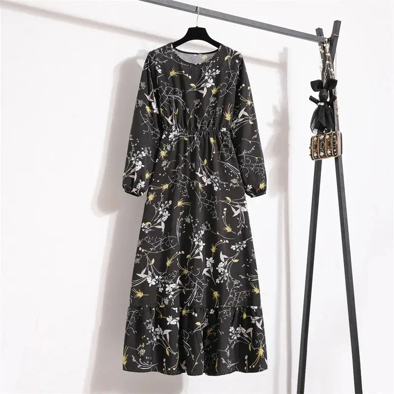 Valantomode | Beautiful Long Summer Dress with Floral Print for Women