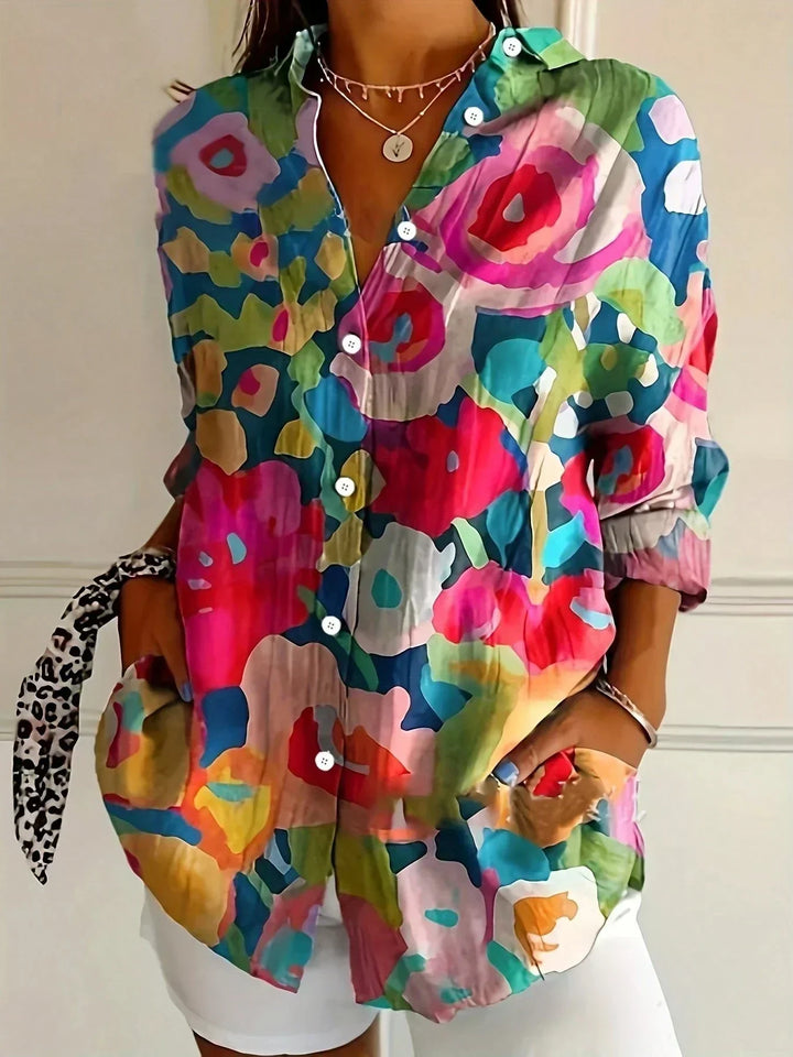 Valantomode | Blouse with Vibrant Pattern