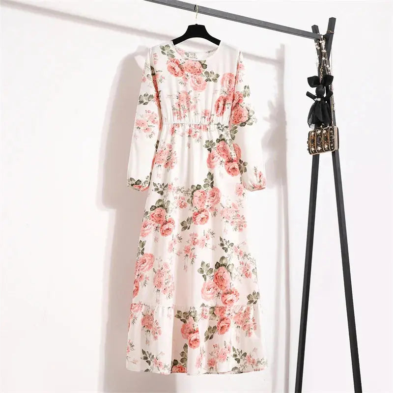 Valantomode | Beautiful Long Summer Dress with Floral Print for Women