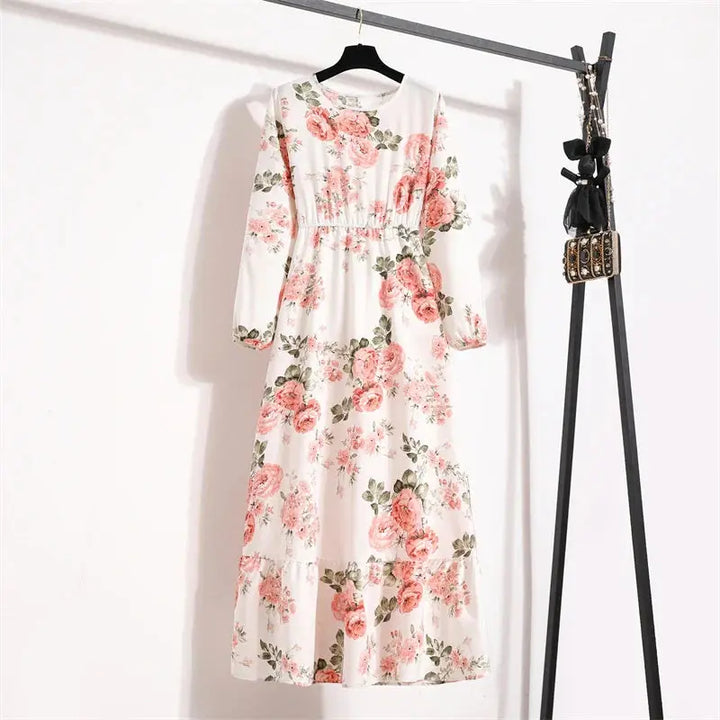 Valantomode | Beautiful Long Summer Dress with Floral Print for Women
