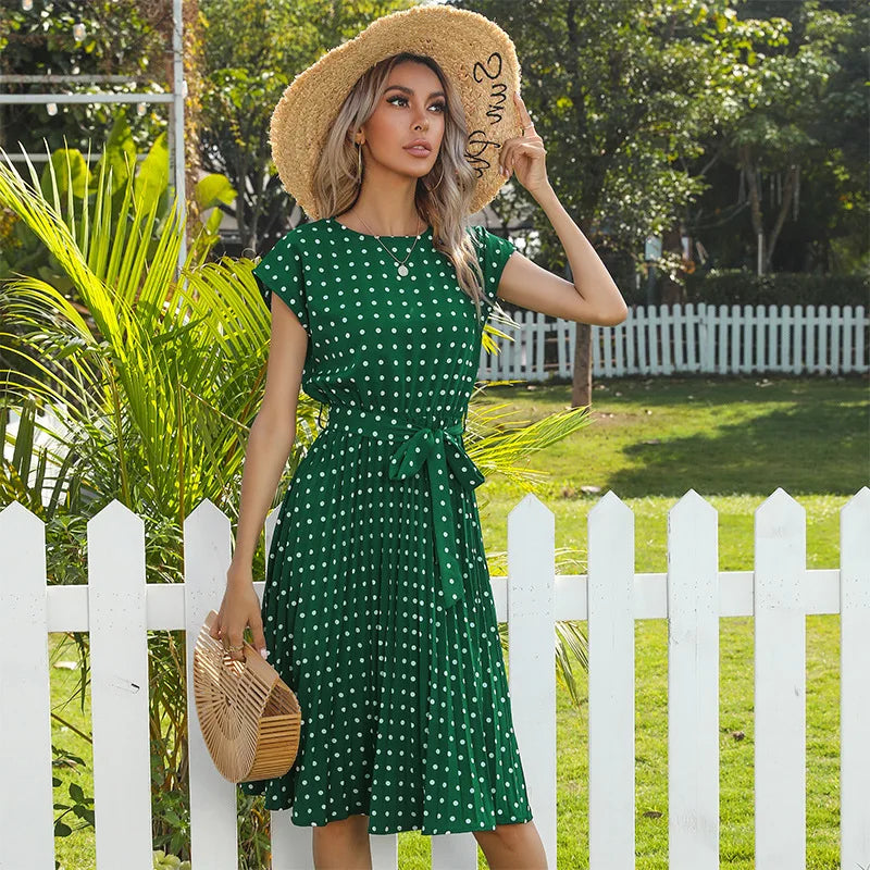 Valantomode | Dress with Polka Dot Pattern