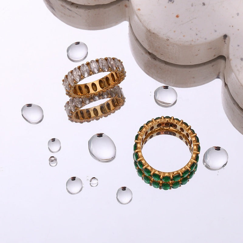 Valantomode | Gold Plated AAAA Diamond Simulant Ring for Women