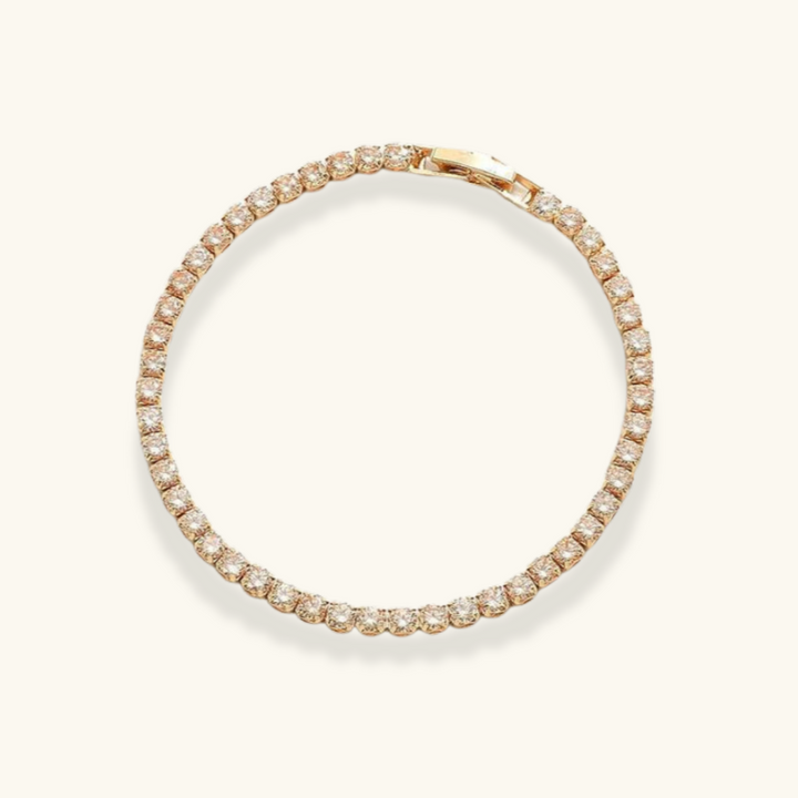 Valantomode | Gold Plated Radiant Tennis Bracelet for Women