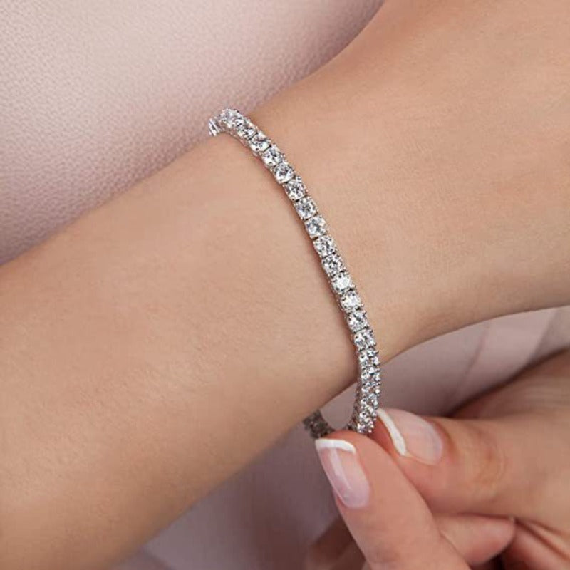 Valantomode | Gold Plated Radiant Tennis Bracelet for Women