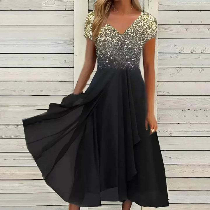 Valantomode | Floral V-Neck Dress for Women - Stylish & Chic