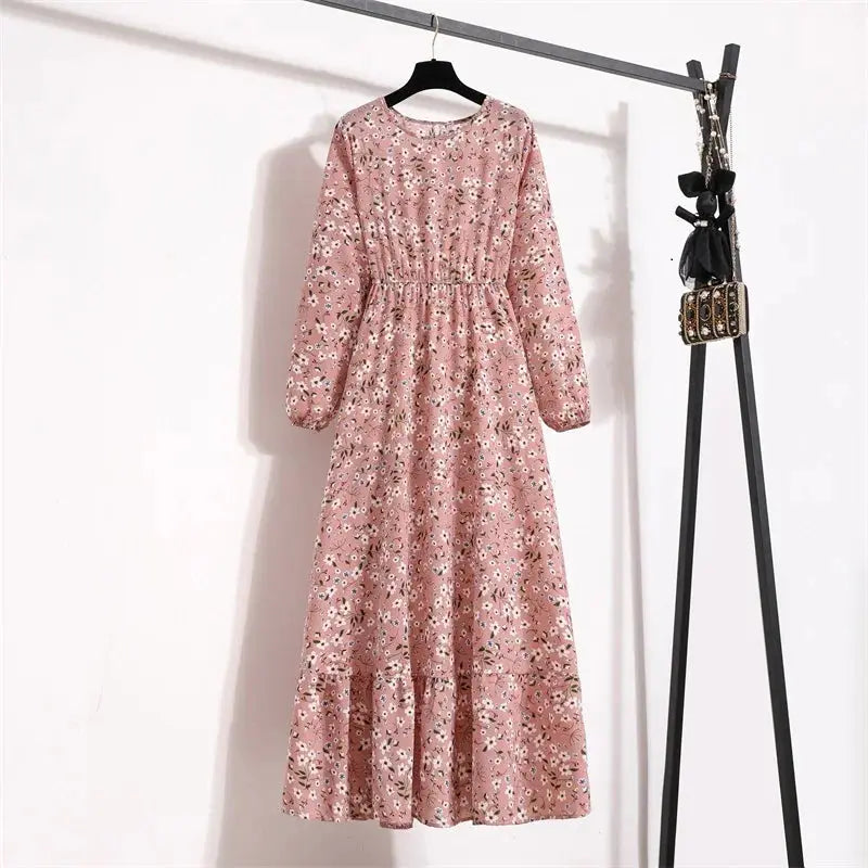 Valantomode | Beautiful Long Summer Dress with Floral Print for Women