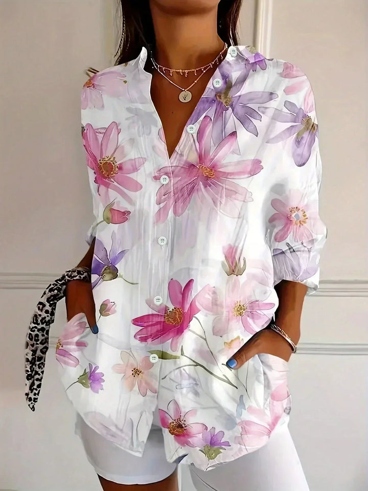 Valantomode | Blouse with Vibrant Pattern