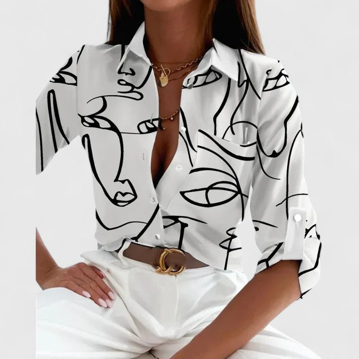 Valantomode | Blouse with Elegant Long Sleeves