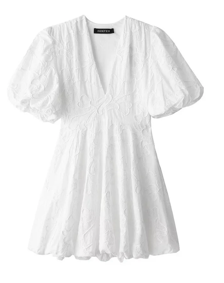 Valantomode | V-Neck Mini Dress by Isabelle for Effortless Style