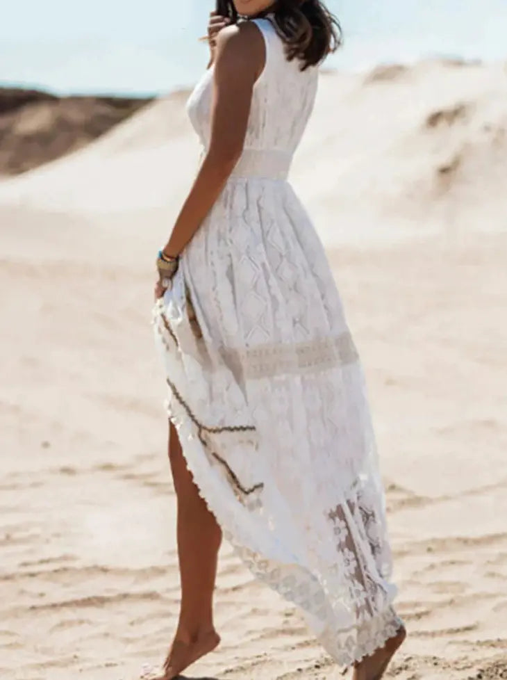 Valantomode | Chic Bohemian Lace Dress for Effortless Summer Style