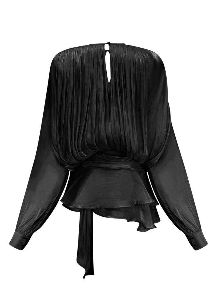 Valantomode | Stunning Black Mini Dress with Pearl Button Details