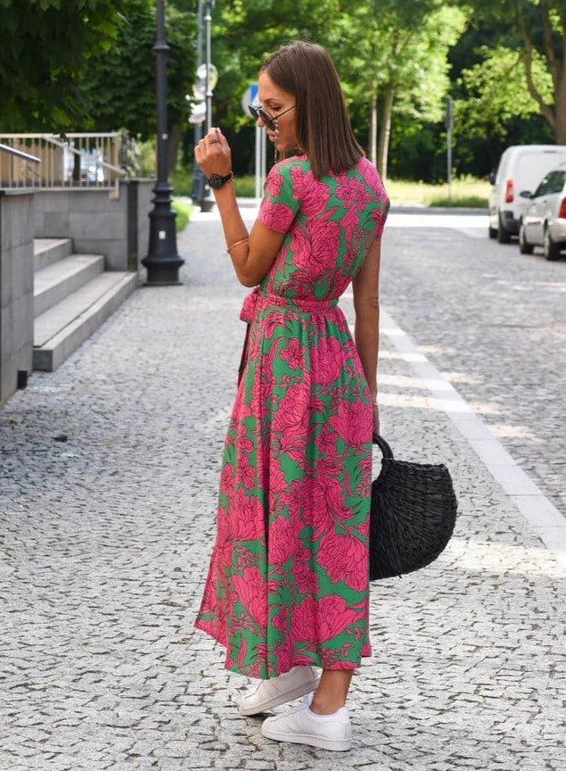 Valantomode | Floral Wrap Dress for Effortless Style and Elegance