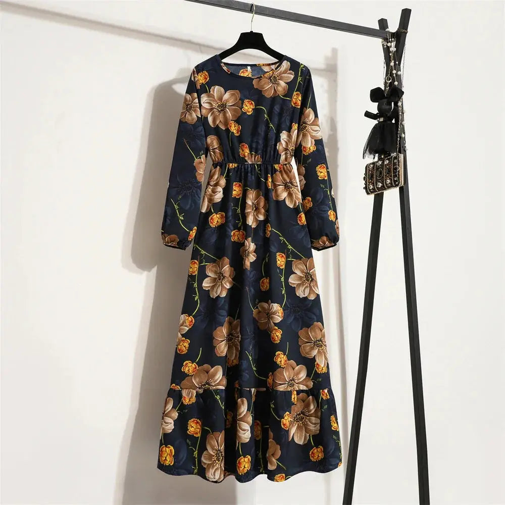 Valantomode | Beautiful Long Summer Dress with Floral Print for Women