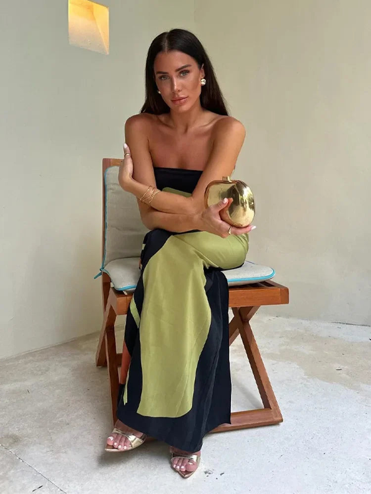 Valantomode | Chic Strapless Maxi Dress for Effortless Elegance