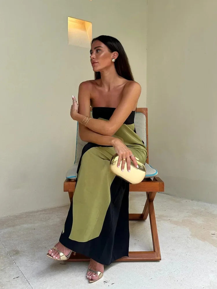 Valantomode | Chic Strapless Maxi Dress for Effortless Elegance