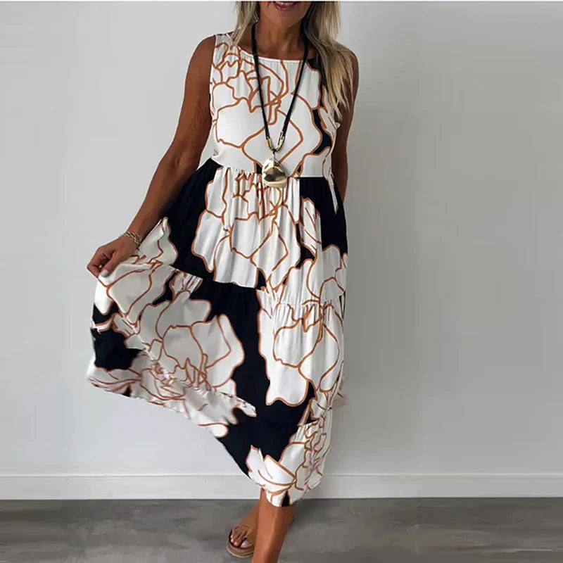 Valantomode | Maxi Dress - Sleeveless Design