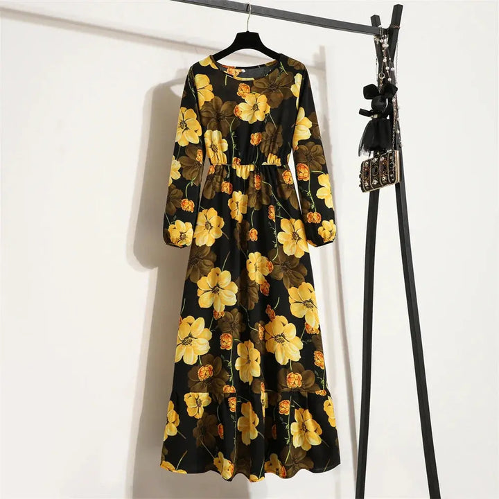 Valantomode | Beautiful Long Summer Dress with Floral Print for Women