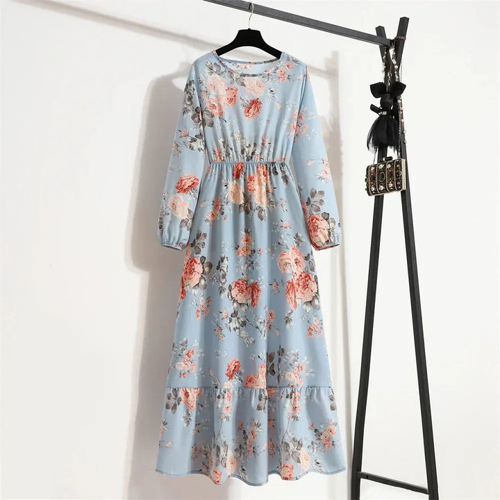 Valantomode | Beautiful Long Summer Dress with Floral Print for Women