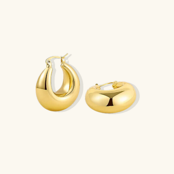 Valantomode | Plated Volumetric Curved Hoop Earrings for Women