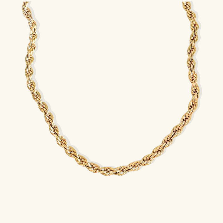 Valantomode | Gold Plated Helical Rope Necklace for Women