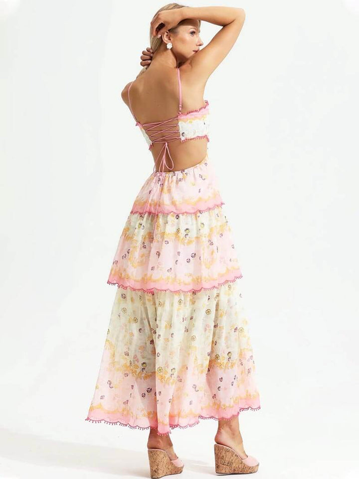 Valantomode | Elegant Lace Maxi Dress for Effortless Style
