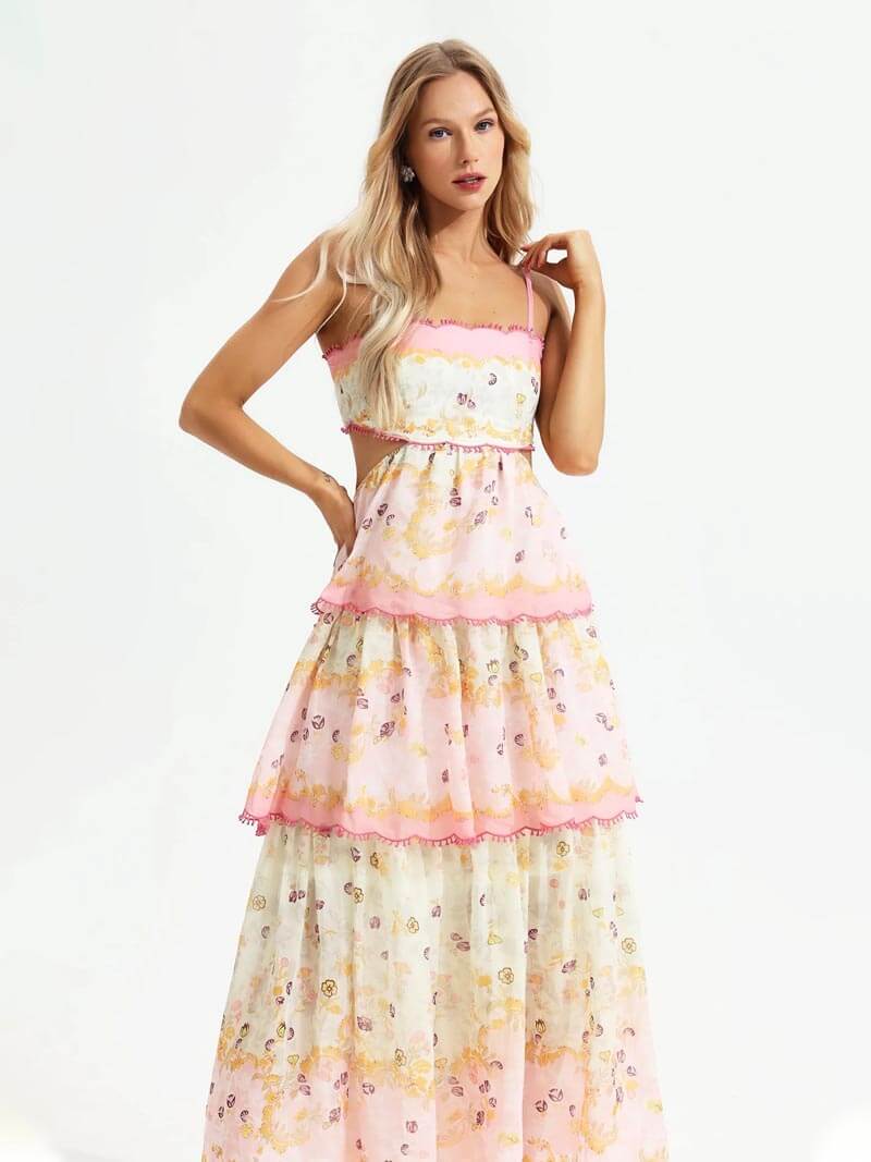 Valantomode | Elegant Lace Maxi Dress for Effortless Style