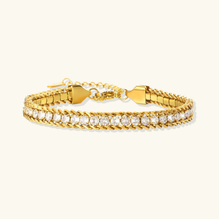 Valantomode | Gold Plated AAAAA Diamond Simulant Tennis Bracelet for Women