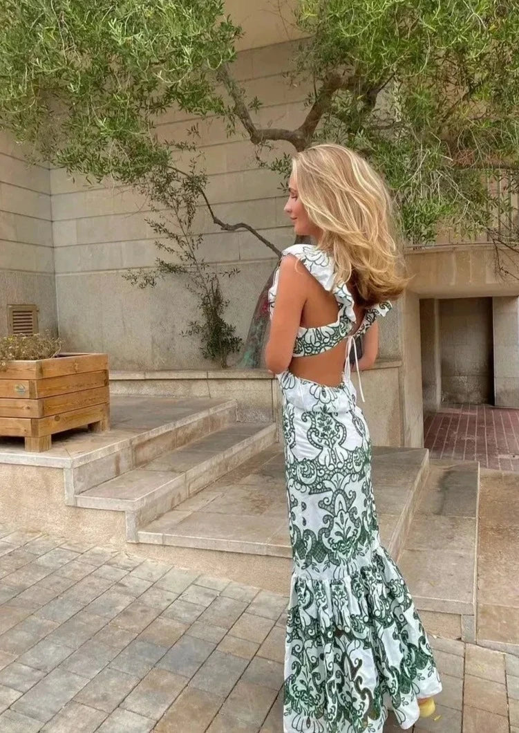 Valantomode | Chic Open Back Maxi Dress for Effortless Elegance