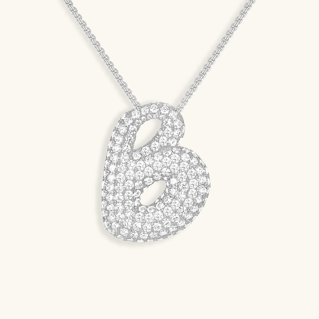 Valantomode | Plated Volumetric Initial Necklace with High-Refractive Stone Assets