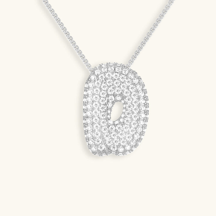 Valantomode | Plated Volumetric Initial Necklace with High-Refractive Stone Assets