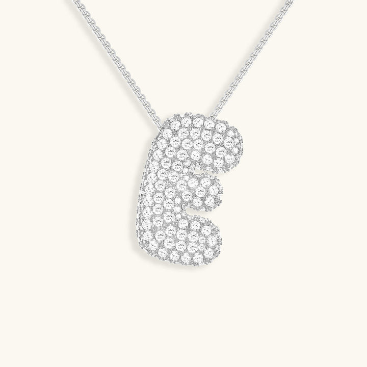 Valantomode | Plated Volumetric Initial Necklace with High-Refractive Stone Assets