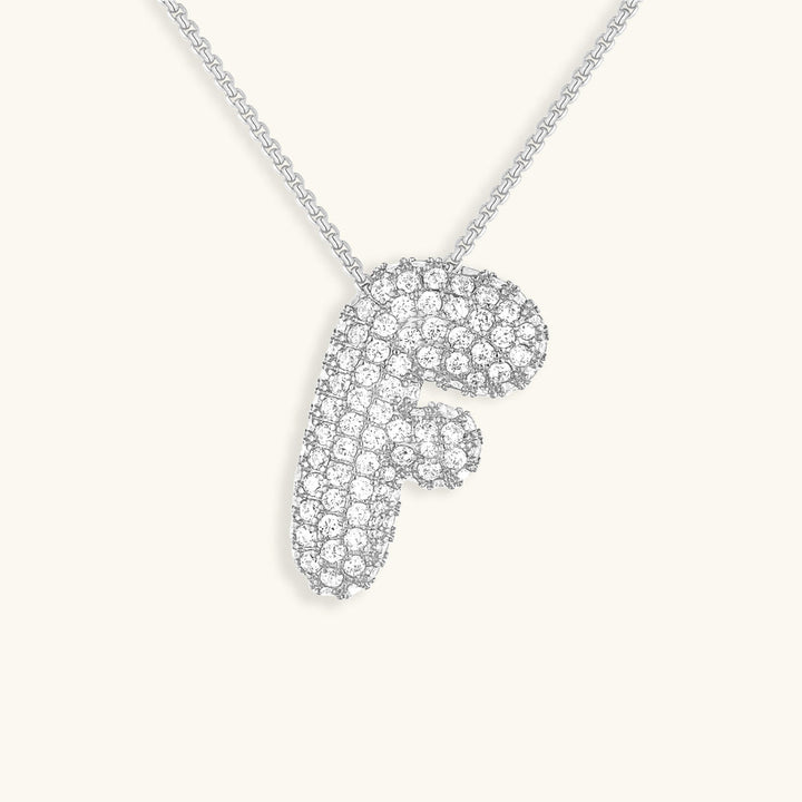 Valantomode | Plated Volumetric Initial Necklace with High-Refractive Stone Assets