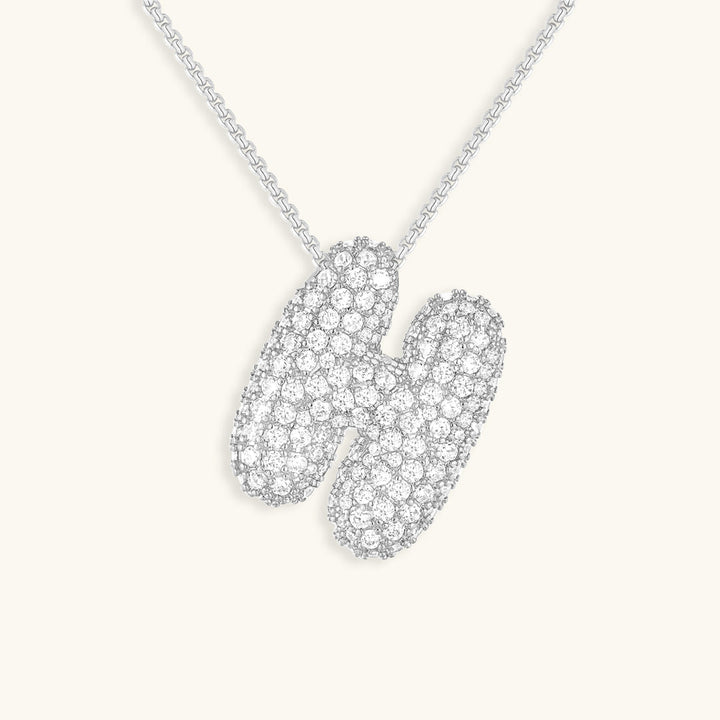 Valantomode | Plated Volumetric Initial Necklace with High-Refractive Stone Assets