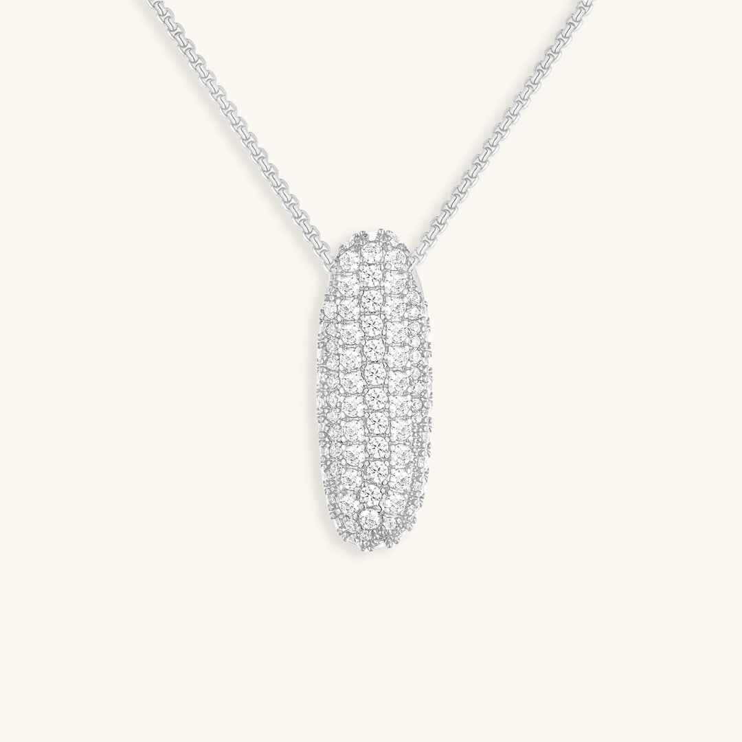 Valantomode | Plated Volumetric Initial Necklace with High-Refractive Stone Assets