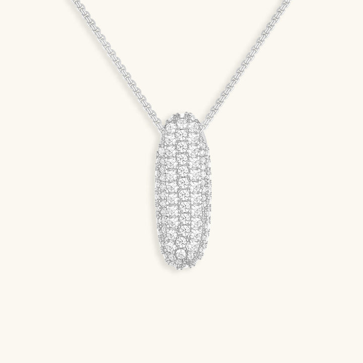 Valantomode | Plated Volumetric Initial Necklace with High-Refractive Stone Assets