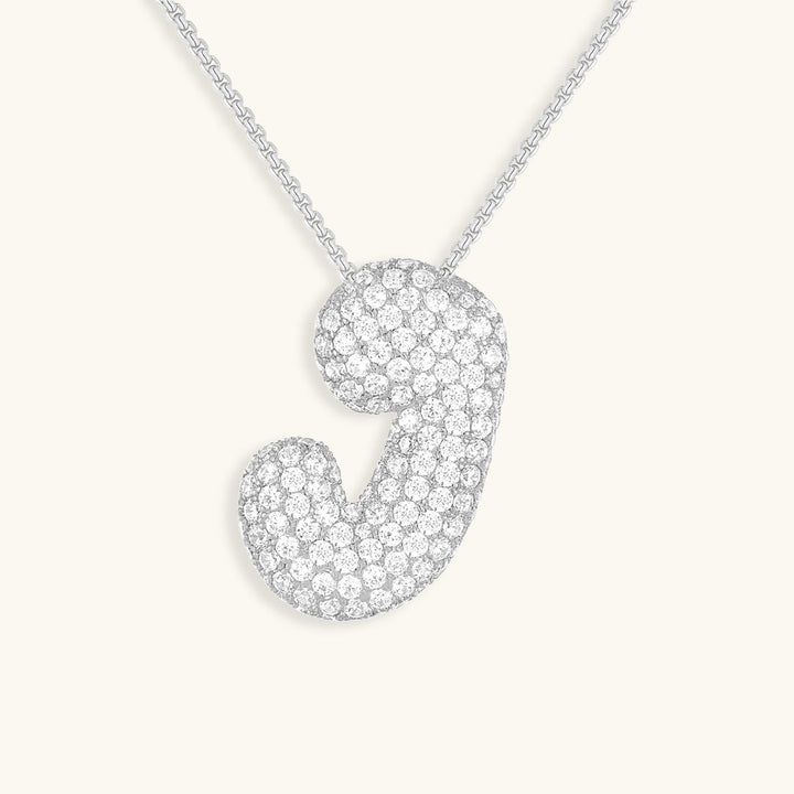 Valantomode | Plated Volumetric Initial Necklace with High-Refractive Stone Assets