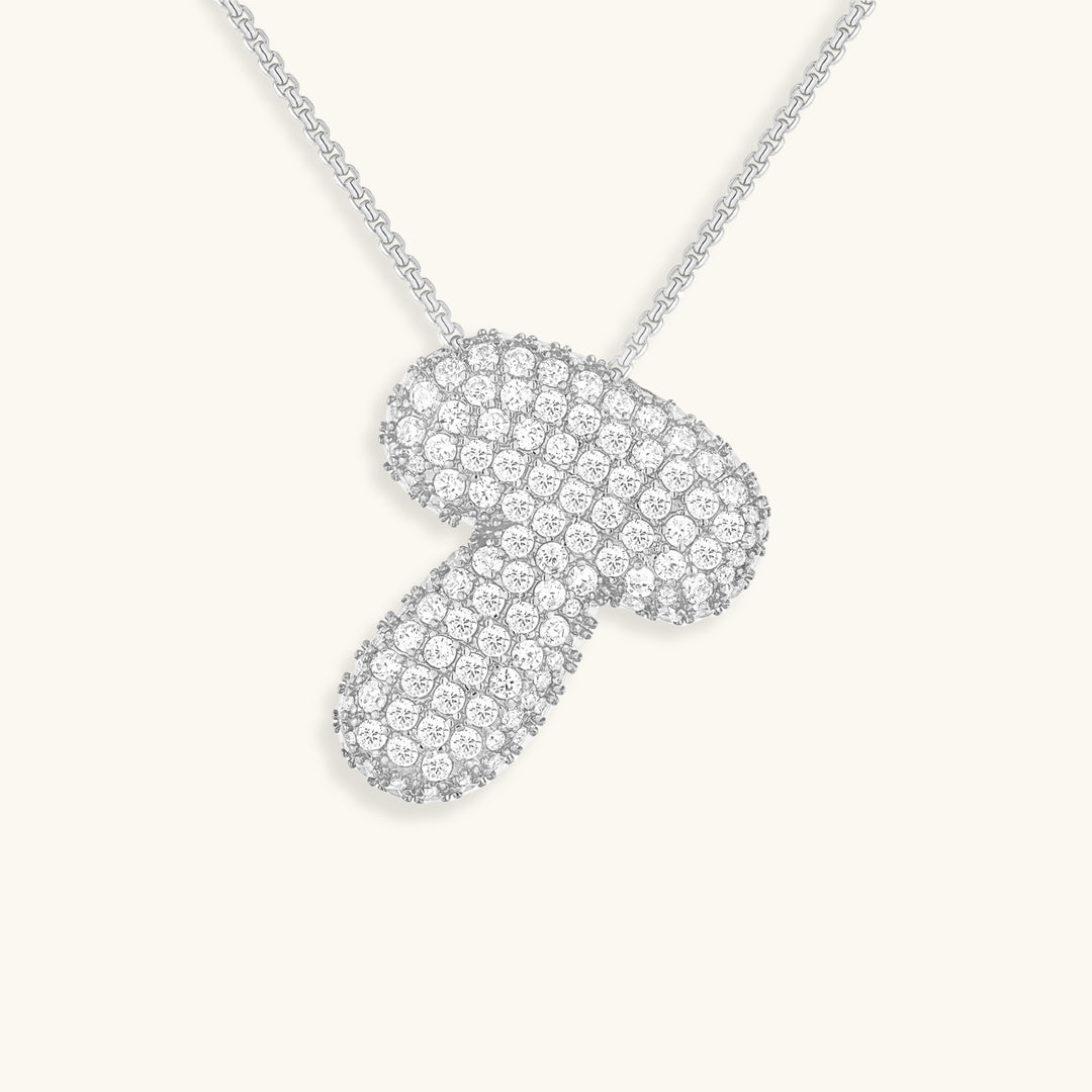 Valantomode | Plated Volumetric Initial Necklace with High-Refractive Stone Assets