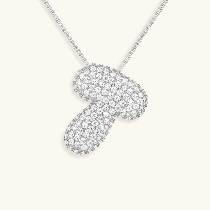 Valantomode | Plated Volumetric Initial Necklace with High-Refractive Stone Assets