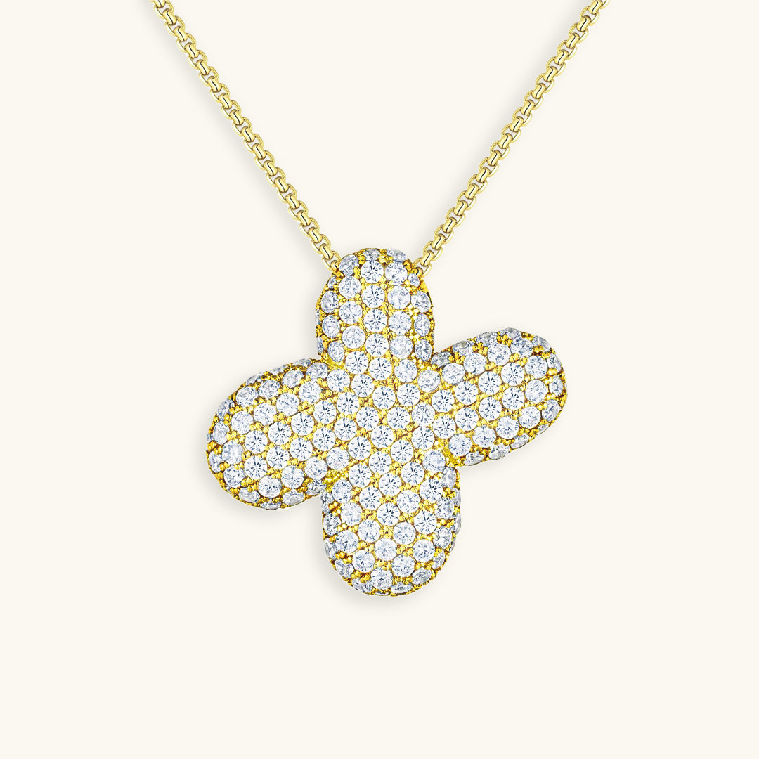 Valantomode | Plated Volumetric Initial Necklace with High-Refractive Stone Assets