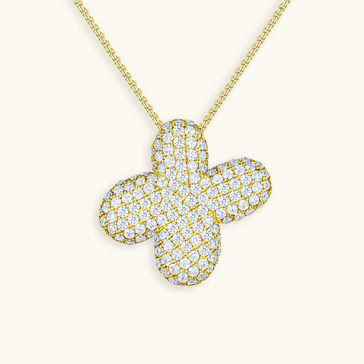 Valantomode | Plated Volumetric Initial Necklace with High-Refractive Stone Assets