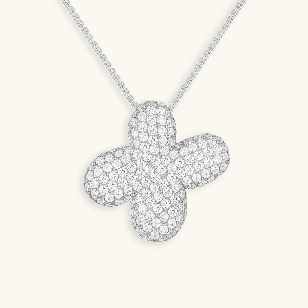 Valantomode | Plated Volumetric Initial Necklace with High-Refractive Stone Assets