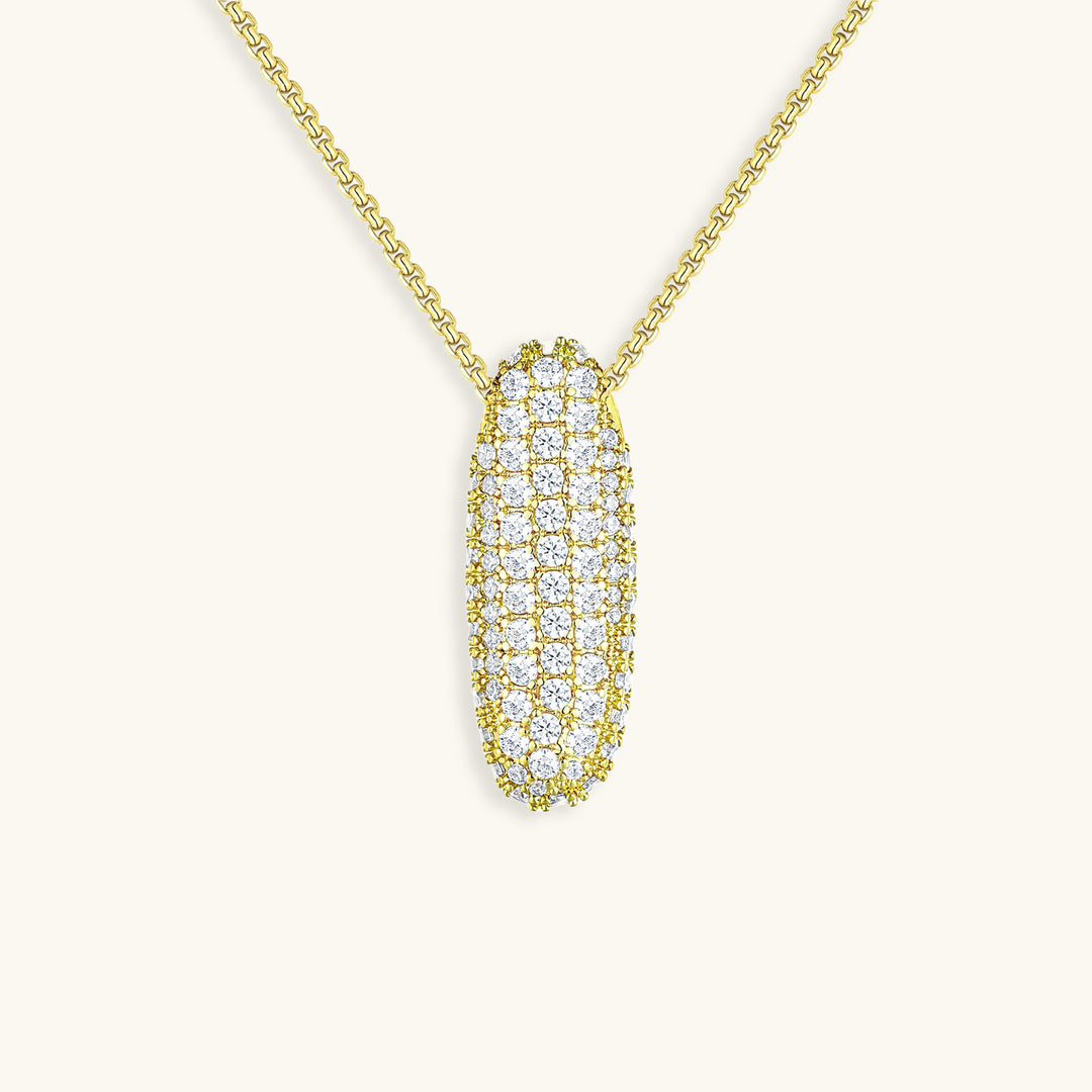 Valantomode | Plated Volumetric Initial Necklace with High-Refractive Stone Assets